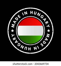 Made in Hungary text emblem badge, concept background