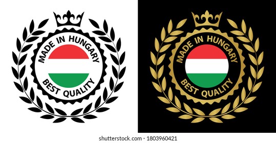 made in Hungary  vector stamp. badge with Hungary  flag