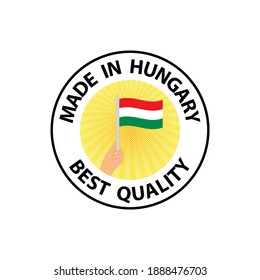 made in Hungary  vector stamp. badge with Hungary  flag