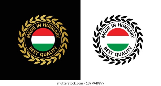 made in Hungary  vector stamp. badge with Hungary  flag