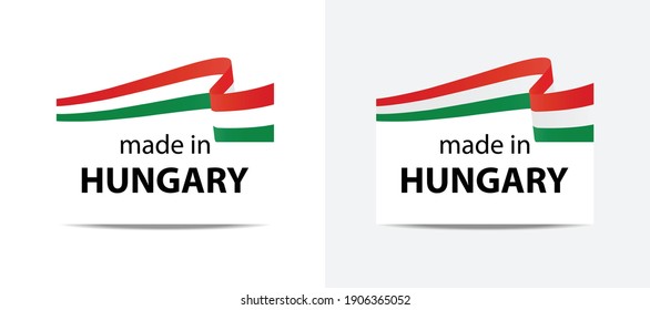 made in Hungary  vector stamp. badge with Hungary  flag