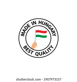 hecho en Hungría vectorial stamp. insignia con bandera de Hungría