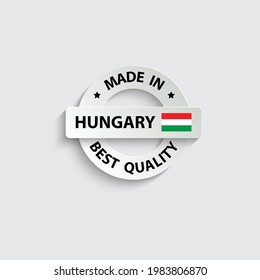 made in Hungary  vector stamp. badge with Hungary  flag