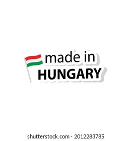 hecho en Hungría vectorial stamp. insignia con bandera de Hungría
