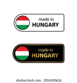made in Hungary  vector stamp. badge with Hungary  flag