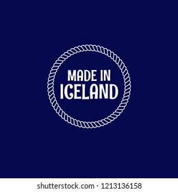 made in iceland emblem, label, badge,sticker. vintage stamp.package label. vector illustration. Designed for iceland products.