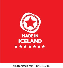 made in iceland emblem, label, badge,sticker. vintage stamp.package label. vector illustration. Designed for iceland products.