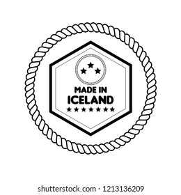 made in iceland emblem, label, badge,sticker. vintage stamp.package label. vector illustration. Designed for iceland products.
