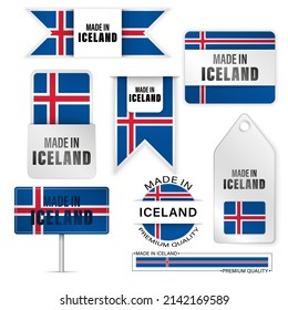 Made in Iceland graphics and labels set. Some elements of impact for the use you want to make of it.