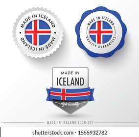 Made in Iceland icon set isolated on white background ,for infographics and banner templates : Vector Illustration