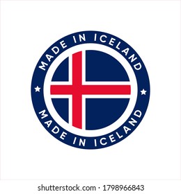 Made In Iceland Stamp Sticker Vector Design