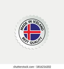 en el sello vectorial de Islandia. bolsa con bandera de Islandia