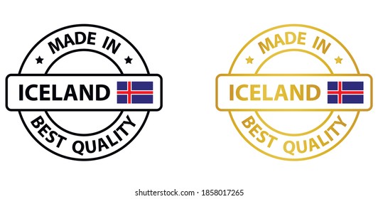 en el sello vectorial de Islandia. bolsa con bandera de Islandia