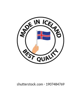 en el sello vectorial de Islandia. bolsa con bandera de Islandia
