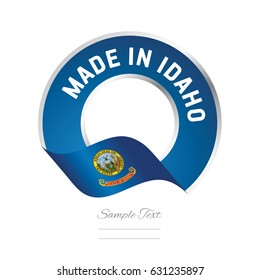 Made in Idaho flag blue color label logo icon