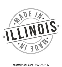 Made in Illinois Quality Original Stamp Design Vector Art. Seal Badge National Product Vector.