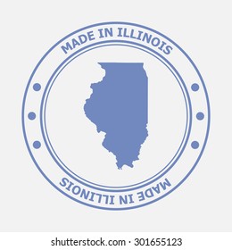 Made in Illinois seal. Sign of production. Vector illustration EPS8