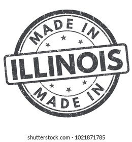 Made in Illinois sign or stamp on white background, vector illustration