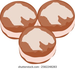 I made an illustration of a round cake, which looks very delicious