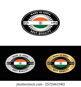 Made in India Badge Tag Seal Make in India Stamp