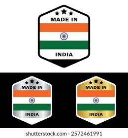 Made in India Badge Tag Seal Make in India Stamp