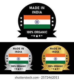 Made in India Badge Tag Seal Make in India Stamp