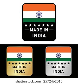 Made in India Badge Tag Seal Make in India Stamp