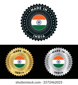 Made in India Badge Tag Seal Make in India Stamp