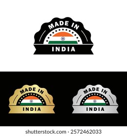 Made in India Badge Tag Seal Make in India Stamp