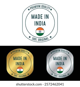 Made in India Badge Tag Seal Make in India Stamp