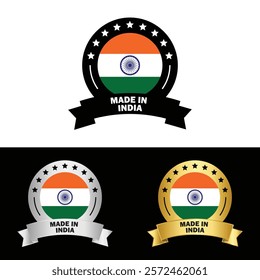 Made in India Badge Tag Seal Make in India Stamp