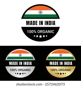 Made in India Badge Tag Seal Make in India Stamp