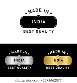 Made in India Badge Tag Seal Make in India Stamp