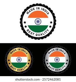 Made in India Badge Tag Seal Make in India Stamp