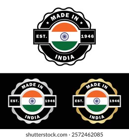 Made in India Badge Tag Seal Make in India Stamp