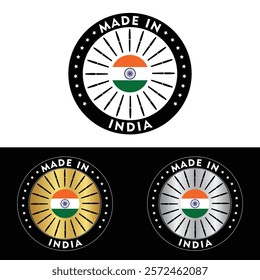 Made in India Badge Tag Seal Make in India Stamp