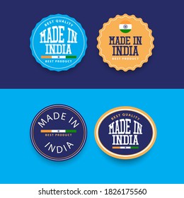 Made in India badge vector template.