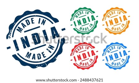 made in india circular stamp banner show your patriotism vector