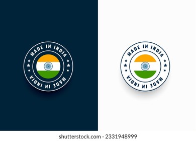 made in india circular tricolor badge banner celebrate the nation's pride vector