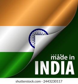 Made in India graphic and label. Element of impact for the use you want to make of it.