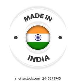 Made in India graphic and label. Element of impact for the use you want to make of it.