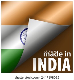 Made in India graphic and label. Element of impact for the use you want to make of it.