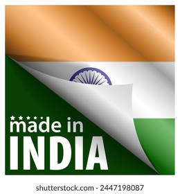 Hecho en India gráfico y etiqueta. Elemento de impacto para el uso que quieres hacer de él.
