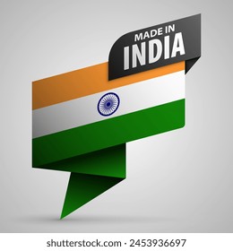 Made in India graphic and label. Element of impact for the use you want to make of it.