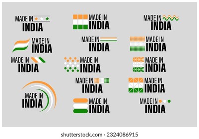 Made in India graphic and label set. Element of impact for the use you want to make of it.