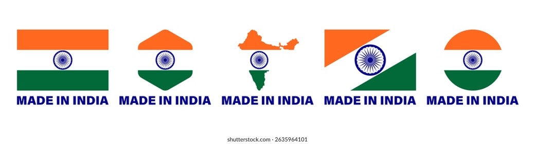 Made in India icons set