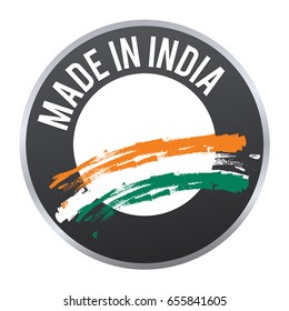 Made In India Label Badge Logo Certified.