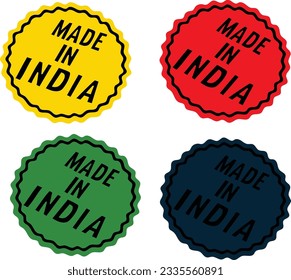 Fabricado en el vector de la etiqueta de india