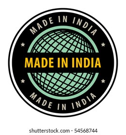 Made in India label, vector illustration