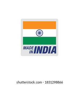 'Made in India' logo unit with Indian National Flag sign.
